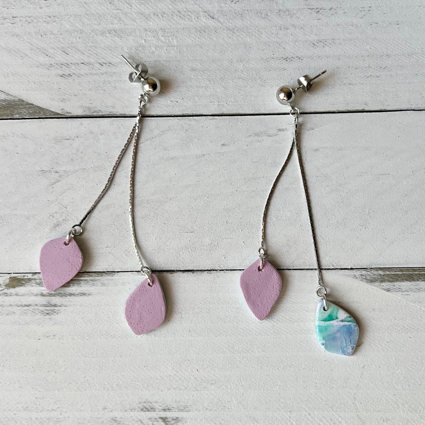 Beachy Watercolor Polymer Clay Earrings