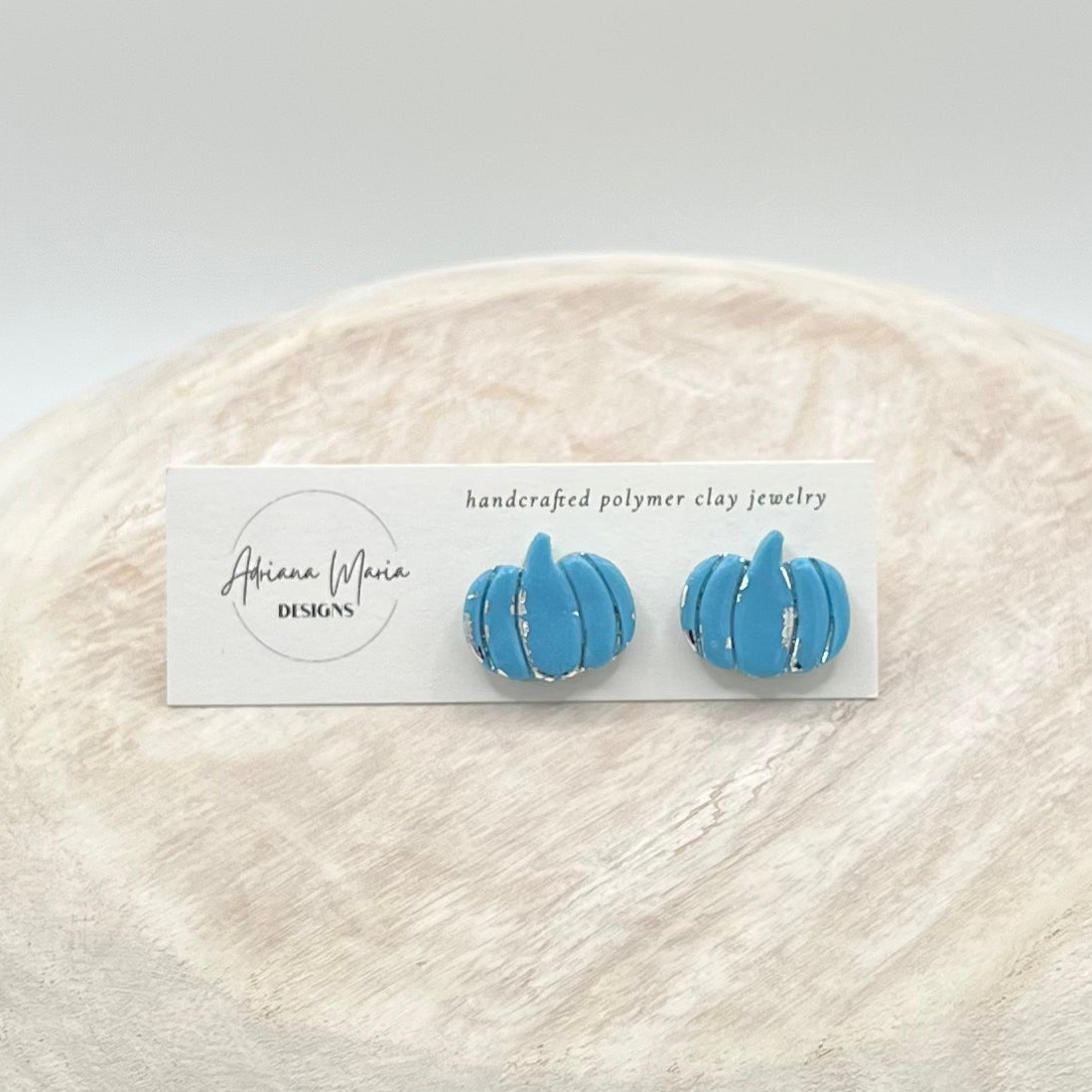 Metallic Vintage Inspired Pumpkin Clay Stud Earrings