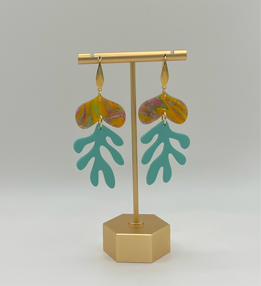 Coral Reef Polymer Clay Statement Earrings