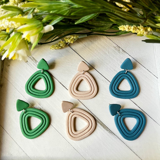 Minimalist Textured Embossed Polymer Clay Earrings