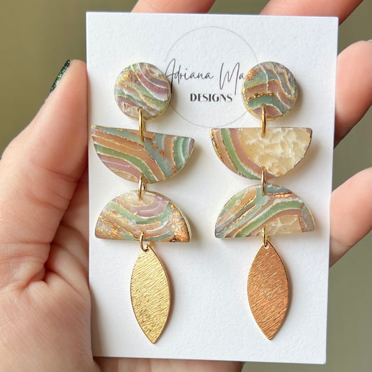 Spring Agate Polymer Clay Earrings