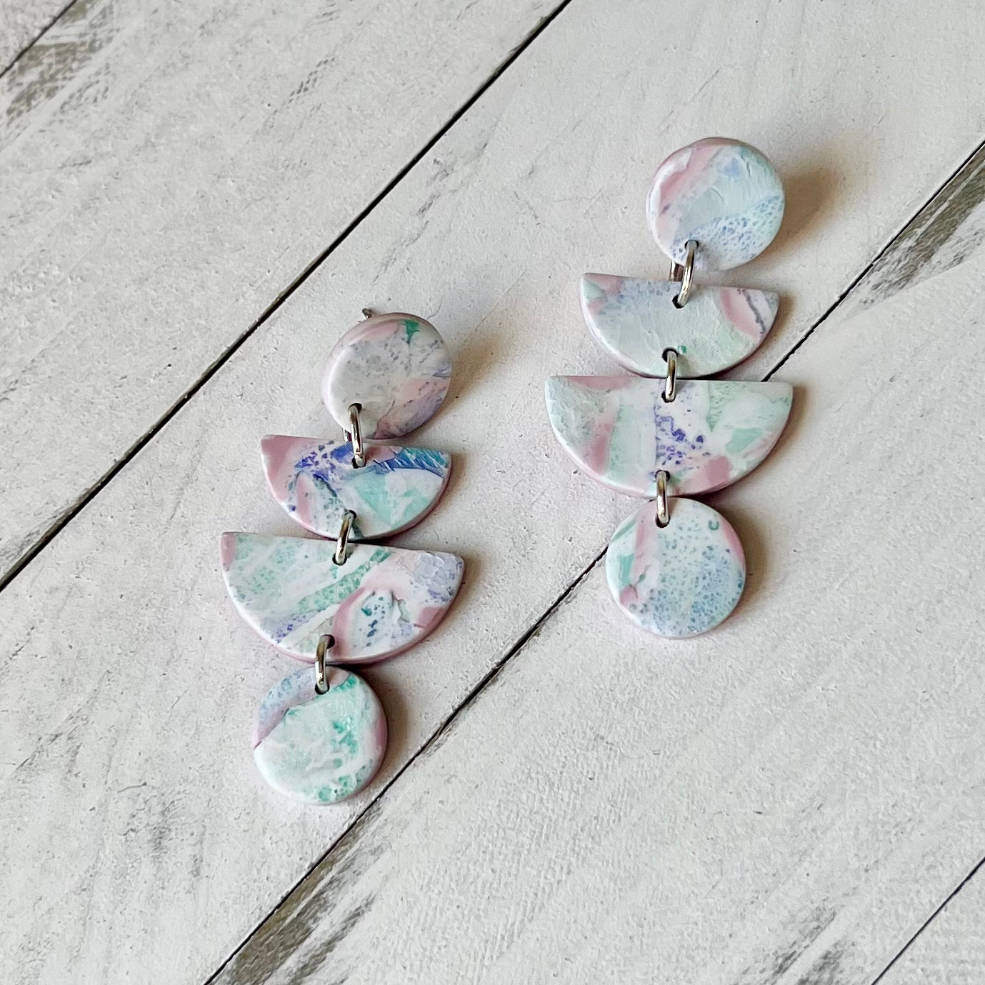 Watercolor Polymer Clay Earrings