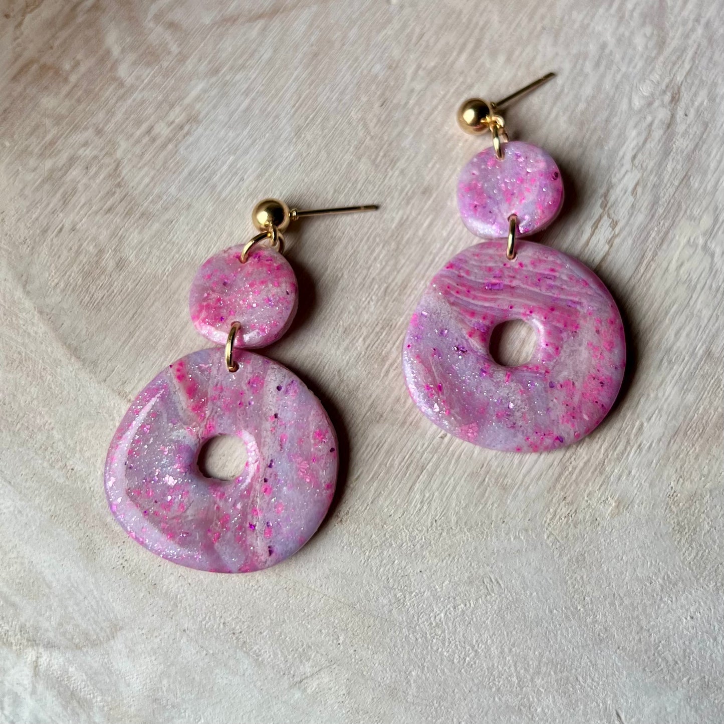 Sugar Rush Marbled Polymer Clay Earrings