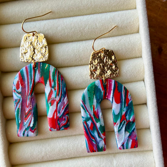 Abstract Arch Polymer Clay Earrings