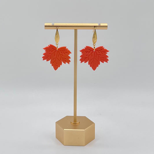 Autumn Maple Leaf Polymer Clay Earrings