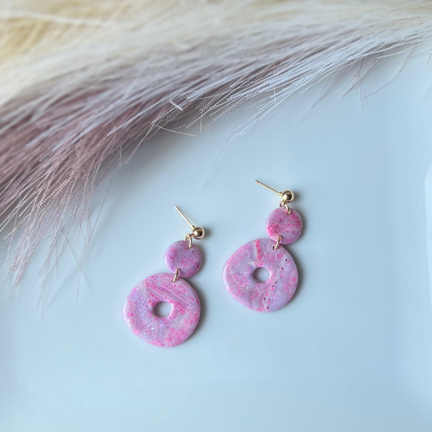 Sugar Rush Marbled Polymer Clay Earrings