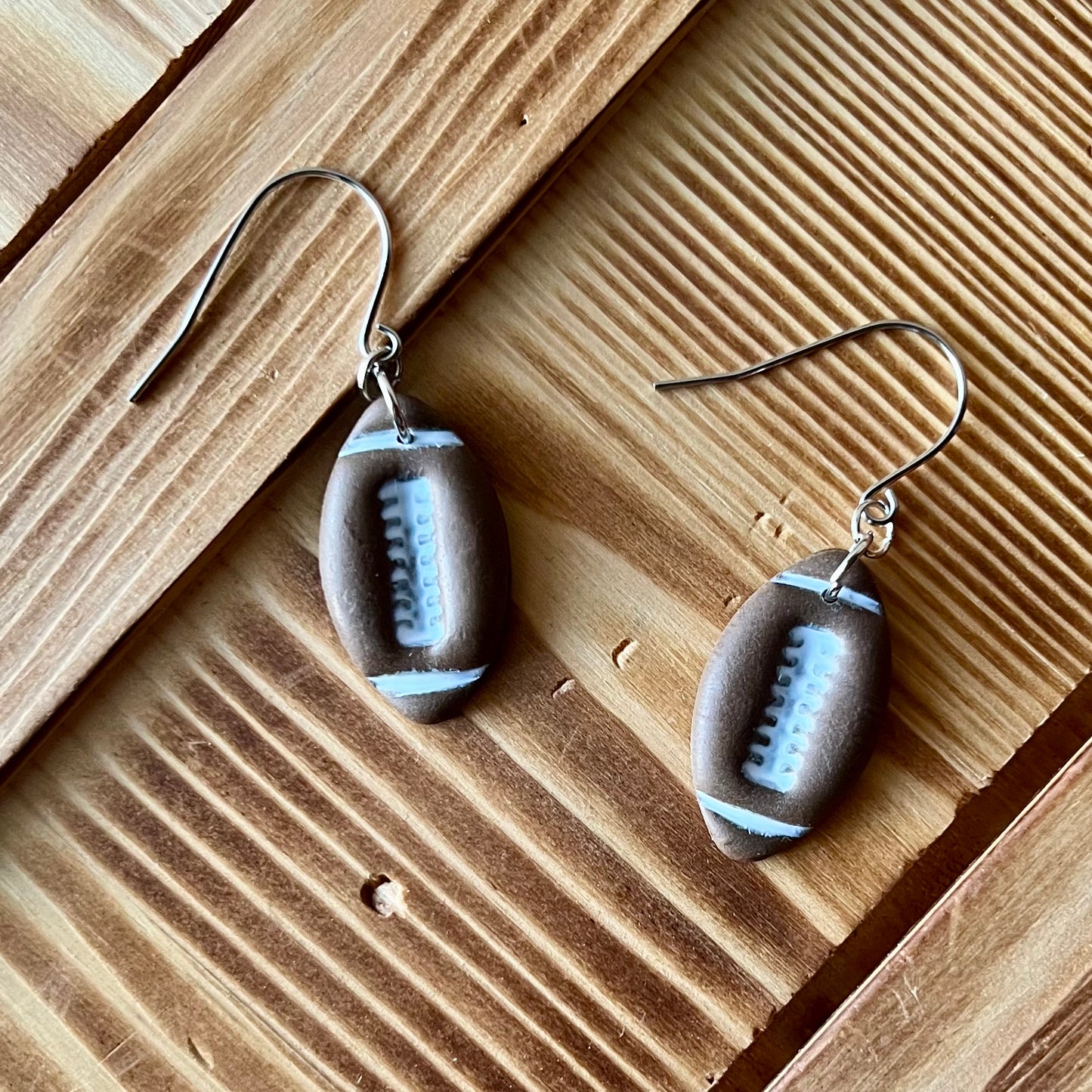 Football Polymer Clay Earrings