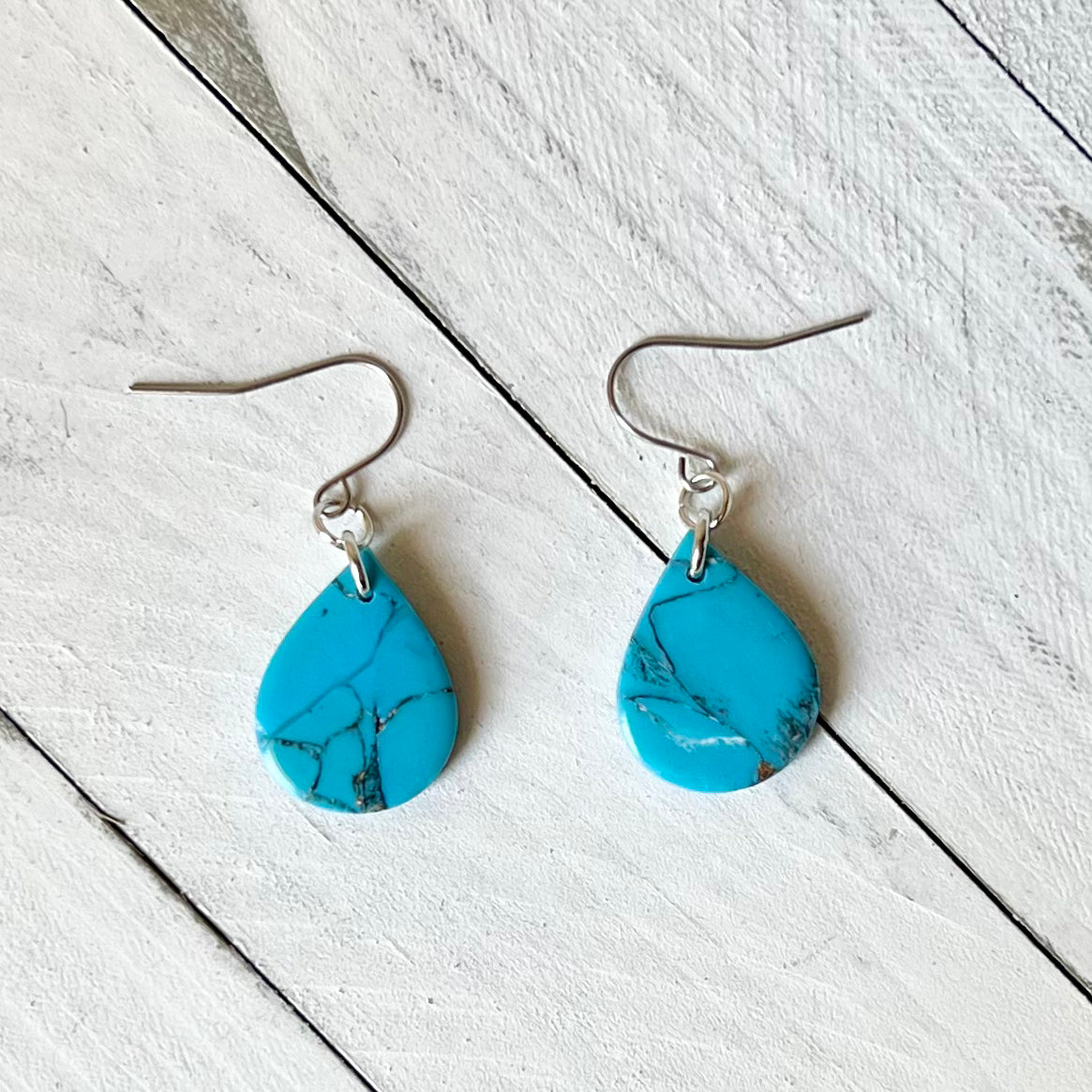 Turquoise Stone Inspired Polymer Clay Earrings