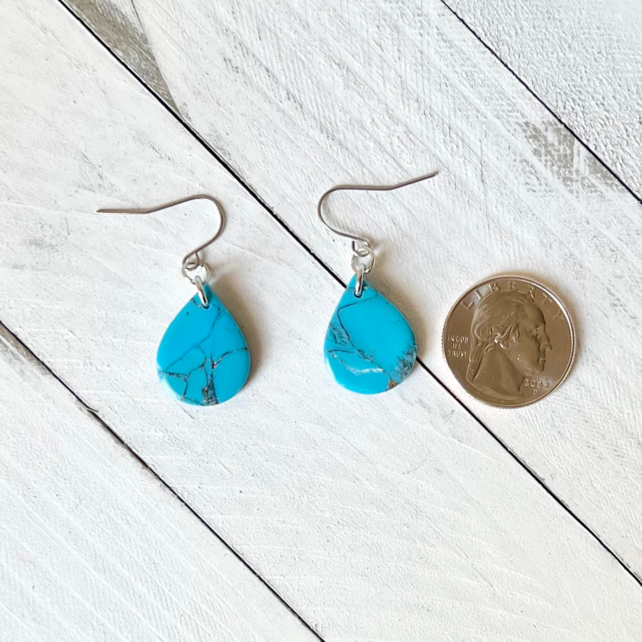 Turquoise Stone Inspired Polymer Clay Earrings