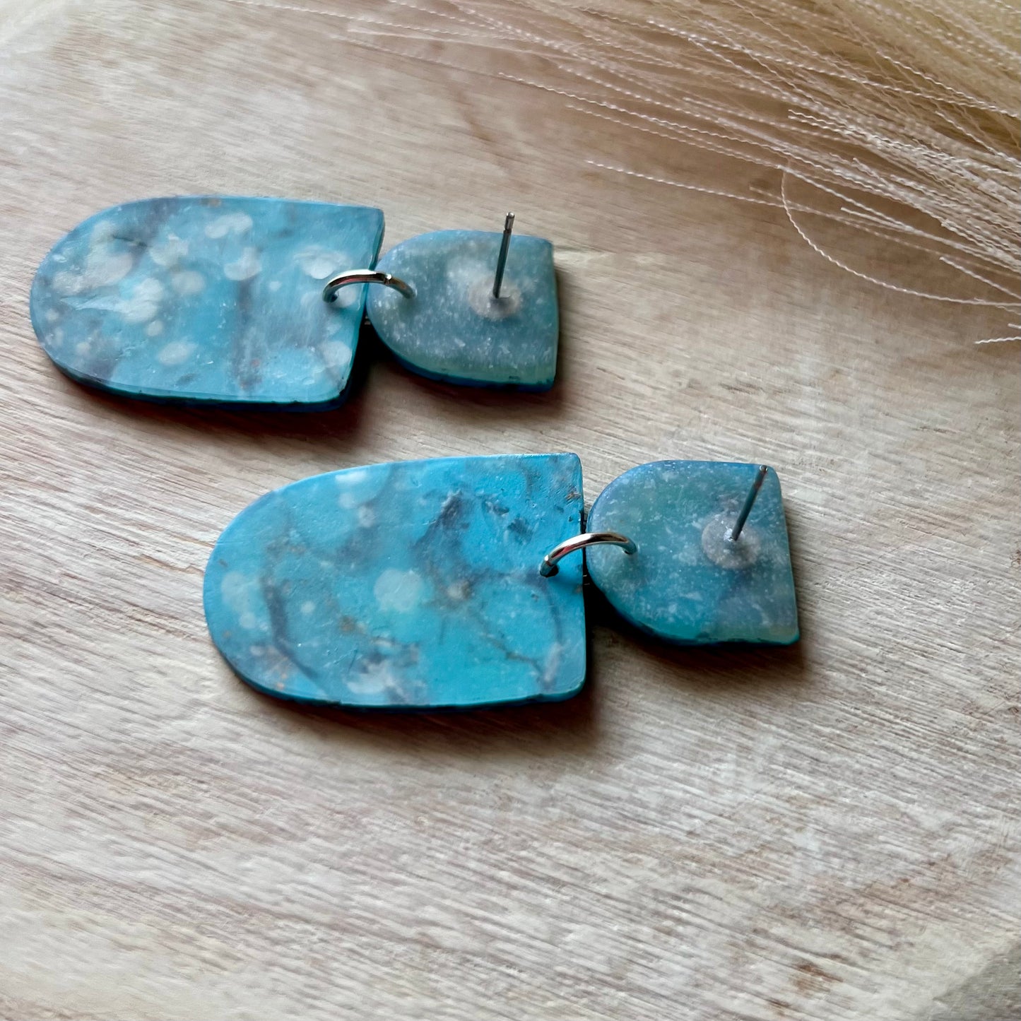 Turquoise Stone Inspired Polymer Clay Earrings