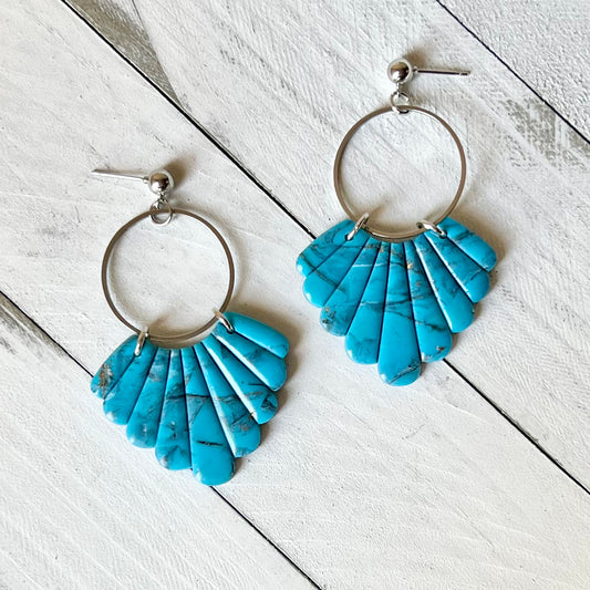 Turquoise Stone Inspired Polymer Clay Earrings