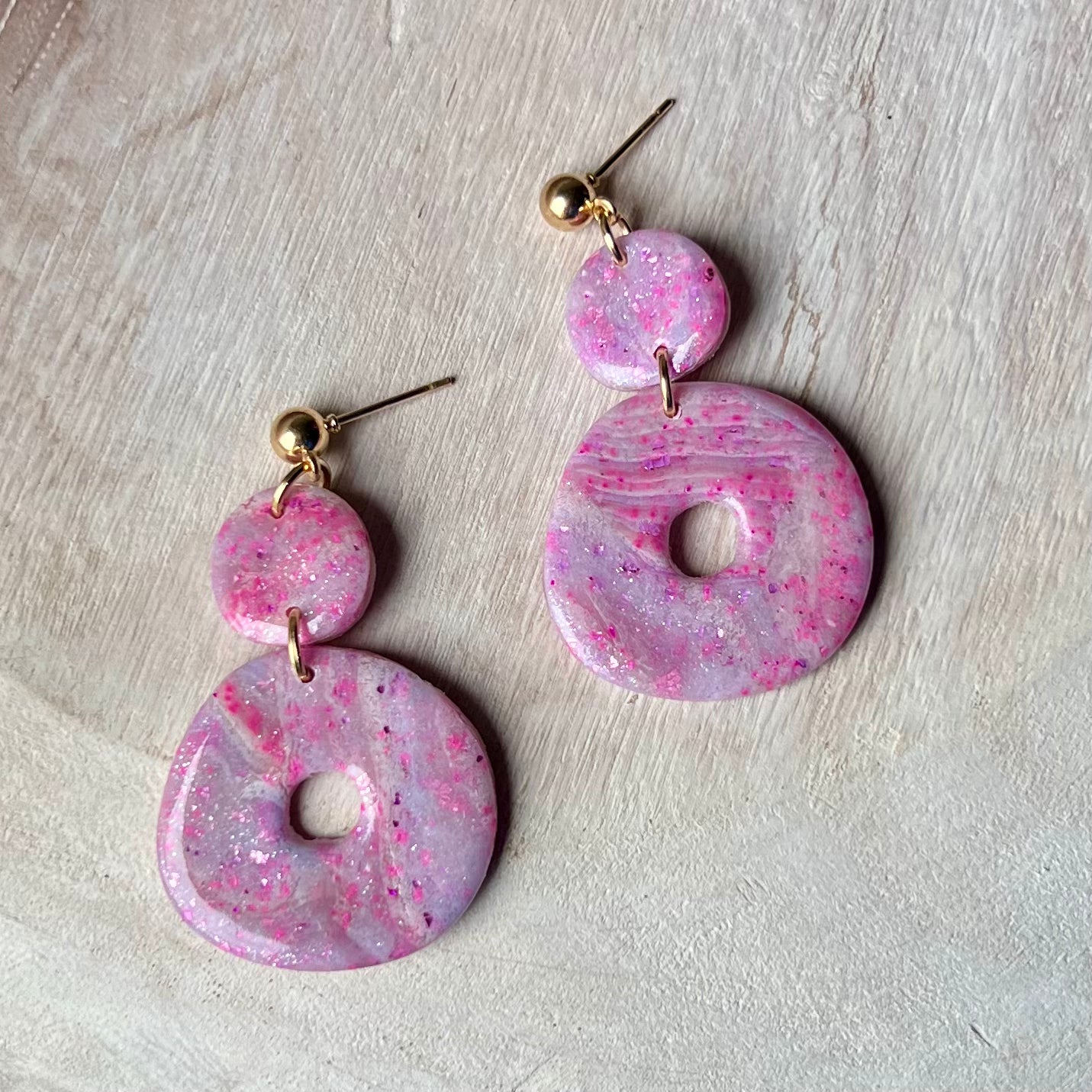 Sugar Rush Marbled Polymer Clay Earrings