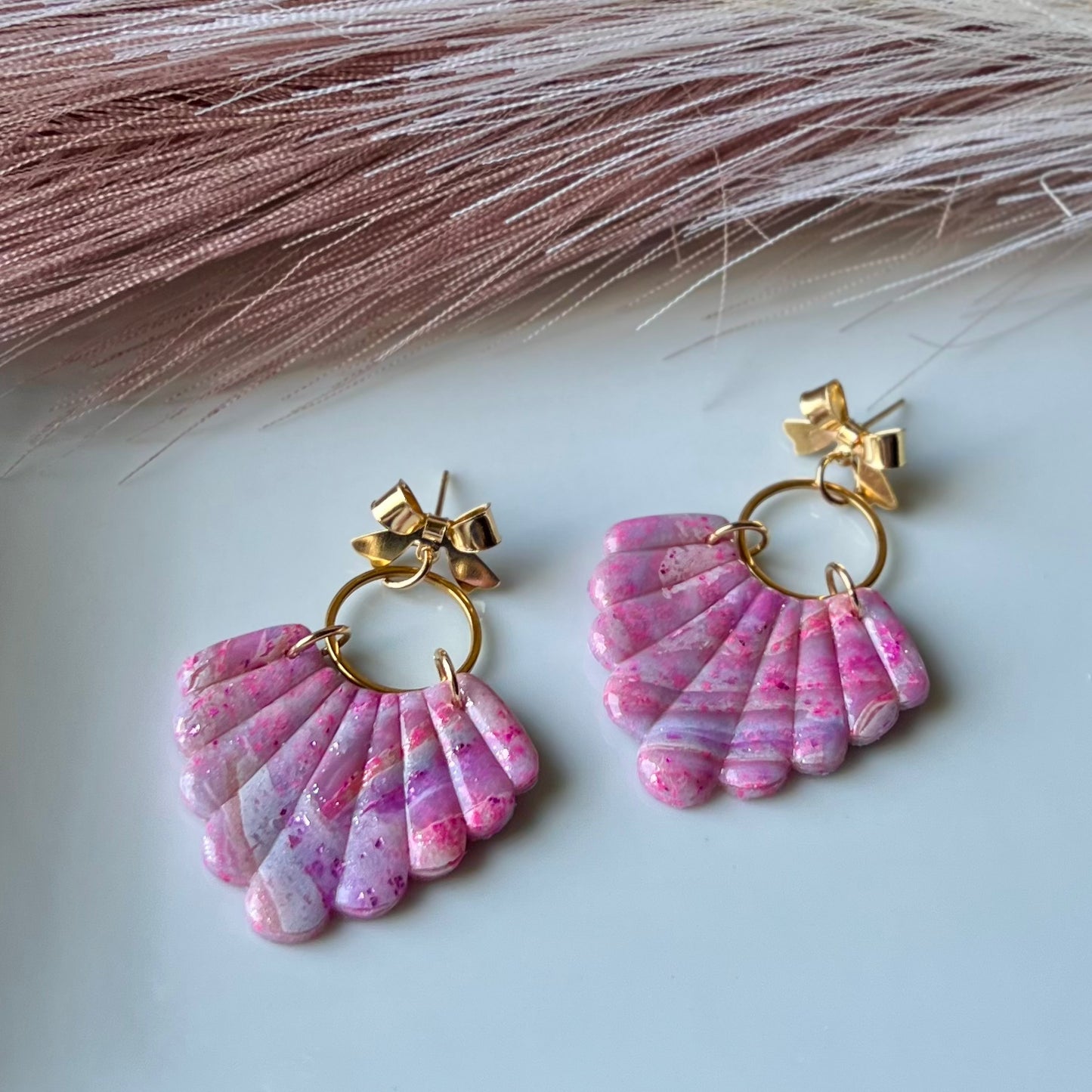 Sugar Rush Marbled Polymer Clay Earrings