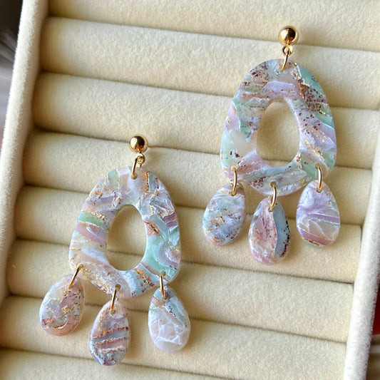 Spring Agate Polymer Clay Earrings