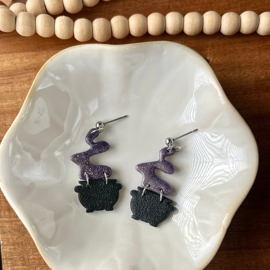 Witch’s Cauldron Polymer Clay Earrings