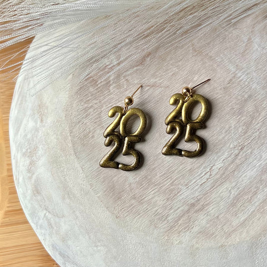 2025 New Year Polymer Clay Earrings