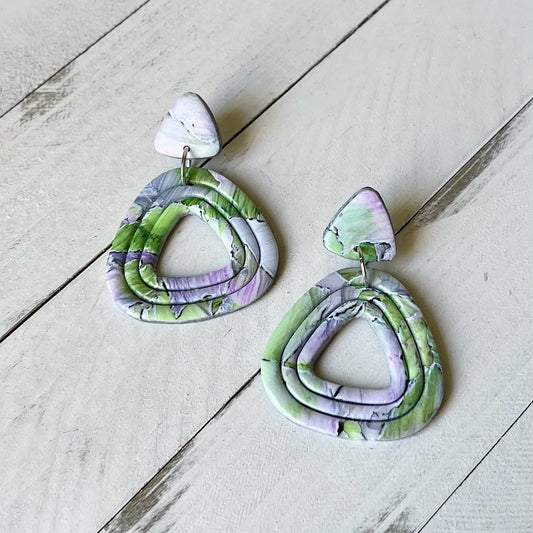 Watercolor Polymer Clay Earrings