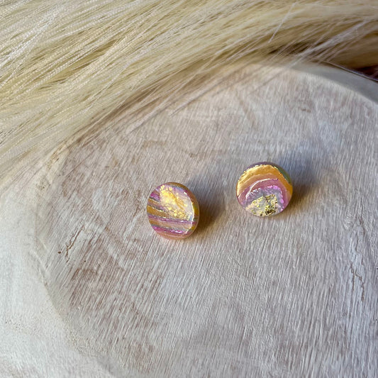 Sherbet Translucent Polymer Clay Stud Earrings