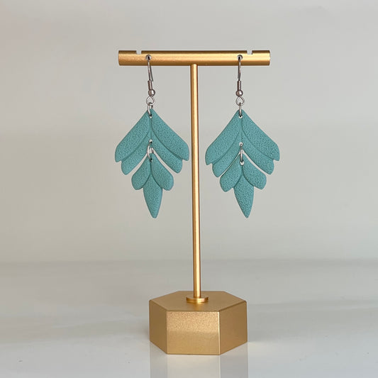 Textured Leaf Dangle Earrings